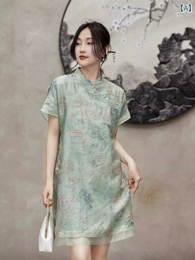 レディース 夏 チャイニーズ スタイル ワンピース おしゃれ 上品 婦人服 チャイナ ドレス ハイエンド 若々しい 中国 刺繍 女性 レディース 夏 チャイニーズ スタイル ワンピース おしゃれ 上品 婦人服 チャイナ ドレス ハイエンド 若々しい 中国 刺繍 女性