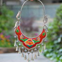 ネックレス ペンダント アクセサリー おしゃれ ファッション エスニック シルバー 刺繍 レトロ パフォーマンス ダンス フェスティバル コレクション プレゼン...