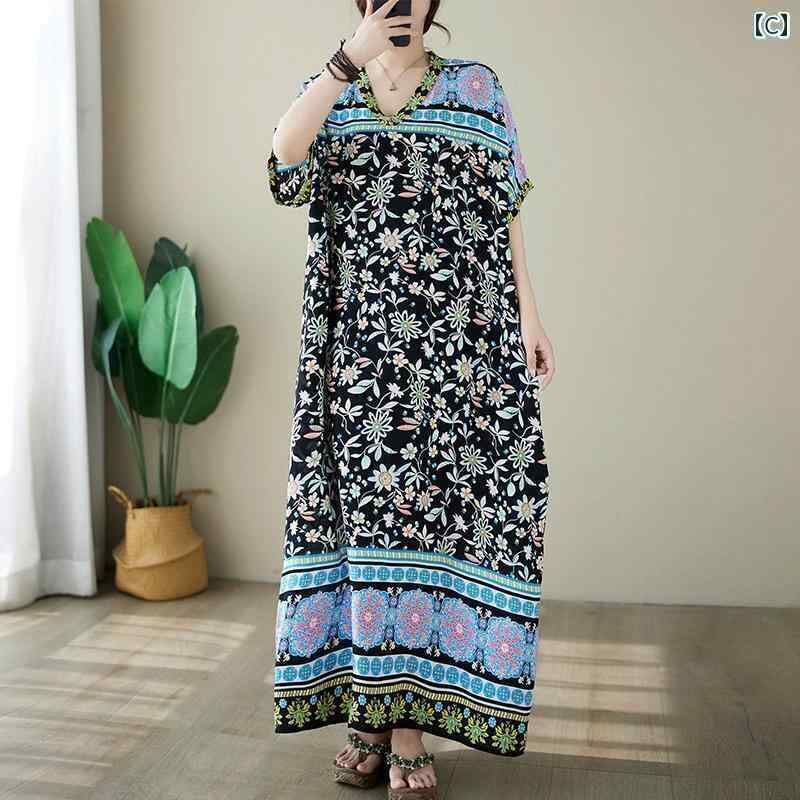 春 コーデ レディース ファッション オシャレ カワイイ シンプル きれいめ ナチュラル 上品カジュアル 婦人服 花柄 Vネック フレンチ ドレス 半袖 夏 スリム プリント シフォン Aライン スカート