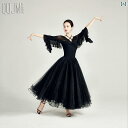 レディース モダン ダンス スカート スーツ ストラップ ワンピース トップス メッシュ 大 スイング ワルツ 社交 パフォーマンス 衣装