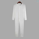 メンズ パンツ アメリカ タイトフィット パジャマ ワンピース コットン ホームウェア 秋服 大人用 ロング セクシー