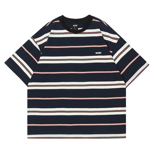 Tシャツ ストライプ プリント レトロ コットン 半袖 メンズ レディース 夏 ゆったり カップル 学生 カジュアル トップス Tシャツ ストライプ プリント レトロ コットン 半袖 メンズ レディース 夏 ゆったり カップル 学生 カジュアル トップス