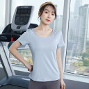 レディース ヨガ 夏 速乾 スポーツ トップス Tシャツ ランニング トレーニング ゆったり フィットネス 半袖 吸湿性 通気性