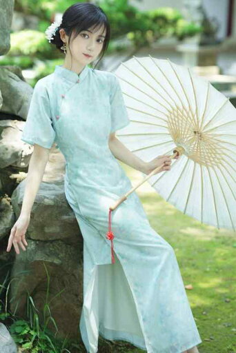 レディース 婦人服 ワンピース ドレス レトロ シフォン チャイナドレス風 中国 夏 レディース 婦人服 ワンピース ドレス レトロ シフォン チャイナドレス風 中国 夏