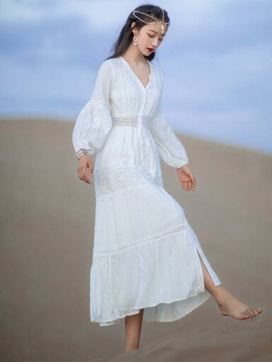 レディース 婦人服 ワンピース ドレス レトロ エスニック シフォン 白 夏 旅行 ホワイト レディース 婦人服 ワンピース ドレス レトロ エスニック シフォン 白 夏 旅行 ホワイト