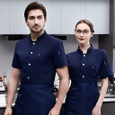コック服 ストレッチ 綿 シェフ 作業着 メンズ 夏服 半袖 ベーキング パティシエ ホテル ケータリング 飲食店 厨房 制服 レディース