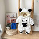 ロンパース かわいい ベビー 服 秋冬 韓国 パンダ 綿 コート 男子用 裏起毛 ワンピース 洗濯 バサミ 外出着 クロール