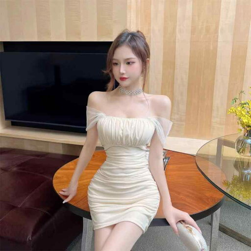 春夏秋 ショート丈 ワンワードカラー メッシュ ワンライン ネックライン フェミニン オフショルダー キャバドレスドレス 春夏秋 ショート丈 ワンワードカラー メッシュ ワンライン ネックライン フェミニン オフショルダー キャバドレスドレス