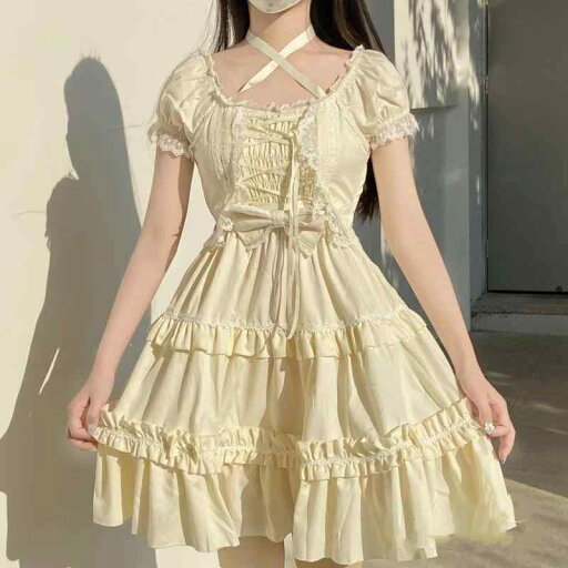 サブカルチャー レディース 夏 ティーパーティー ロリータ スカート プリンセス 女の子 子供 パフスカート リボン フリル レース 衣装 サブカルチャー レディース 夏 ティーパーティー ロリータ スカート プリンセス 女の子 子供 パフスカート リボン フリル レース 衣装