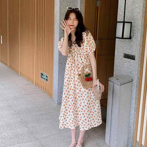 マタニティ 夏ドレス 半袖 スカート 夏 薄手 トップス マタニティ Vネック ミモレ丈 花柄 マタニティ 夏ドレス 半袖 スカート 夏 薄手 トップス マタニティ Vネック ミモレ丈 花柄