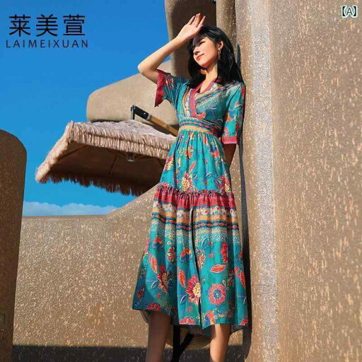 レディース リゾート ワンピース 観光 リフレッシュ エスニック ドレス 女性 海辺 休暇 ビーチ 旅行 写真 花柄 レディース リゾート ワンピース 観光 リフレッシュ エスニック ドレス 女性 海辺 休暇 ビーチ 旅行 写真 花柄