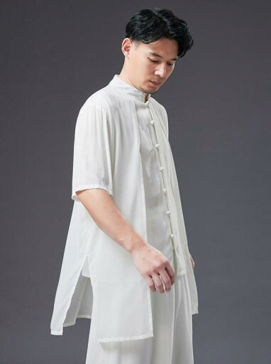 チャイナ風 半袖シャツ 夏 フェイク セットアップ スタンドカラー チャイナ風 メンズ レトロ 唐装 瞑想 漢服 シャツ チャイナ風 半袖シャツ 夏 フェイク セットアップ スタンドカラー チャイナ風 メンズ レトロ 唐装 瞑想 漢服 シャツ