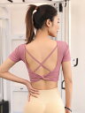 スポーツ Tシャツ レディース 夏 美背中 タイト ストレッチ ヨガ トレーニング ランニング トップス 半袖 フィットネス 吸湿発散性 速乾 通気性 ストレッチ タイト アウトドア