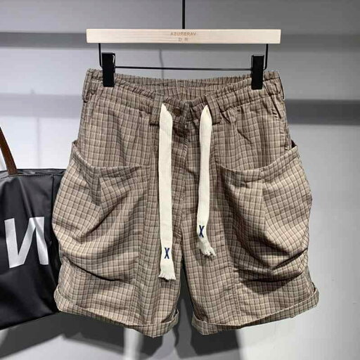 メンズ カジュアル 夏 パンツ ハーフ スポーツ アウトドア レトロ ショーツ 男性用 チェック柄 大きい ポケット ドローストリング 五分丈 メンズ カジュアル 夏 パンツ ハーフ スポーツ アウトドア レトロ ショーツ 男性用 チェック柄 大きい ポケット ドローストリング 五分丈
