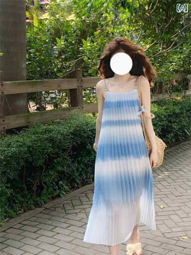 レディース 夏 ワンピース プレス プリーツ グラデーション サスペンダー ドレス 女性 ルース 海辺 ビーチ 休暇 ハイエンド ロング レディース 夏 ワンピース プレス プリーツ グラデーション サスペンダー ドレス 女性 ルース 海辺 ビーチ 休暇 ハイエンド ロング
