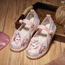 キッズ 民族 シューズ レディース ファッション かわいい 子供 チャイナ風 シューズ 靴 アンティーク レトロ 刺繍 夏