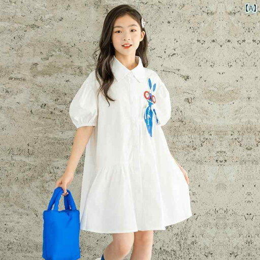 夏 ワンピース かわいい 女の子 ガールズ スカート シャツ ロング 子供用 半袖 綿 小中学生 韓国 ドレス 夏 ワンピース かわいい 女の子 ガールズ スカート シャツ ロング 子供用 半袖 綿 小中学生 韓国 ドレス