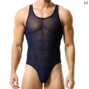 メンズ パンツ シングレット ジャンプ スーツ ワンピース ベスト レスリング フィットネス 水泳 サメ メッシュ