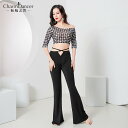 レディース ダンス ファッション 春夏 ベリーダンス ストレッチ メッシュ チェッカーボード トップス 練習 パンツ