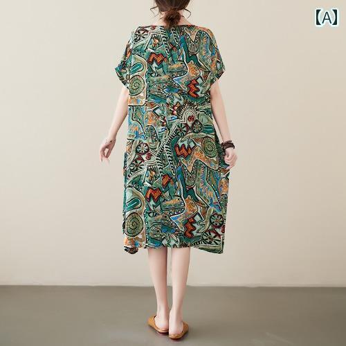 レディース 夏 ワンピース ロング ビーチ リゾート エスニック サマードレス スタイル レトロ 花 文学 フェミニン 膝丈 ミドル丈 半袖 リネン コットンドレス 女性 レディース 夏 ワンピース ロング ビーチ リゾート エスニック サマードレス スタイル レトロ 花 文学 フェミニン 膝丈 ミドル丈 半袖 リネン コットンドレス 女性