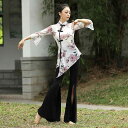 クラシック ダンス ガーゼ 夏 メッシュ 衣装 練習 スーツ 中国 舞踊 トップス レディース 漢服 チャイナ風 ドレス エレガント パフォーマンス 魅惑 魅惑