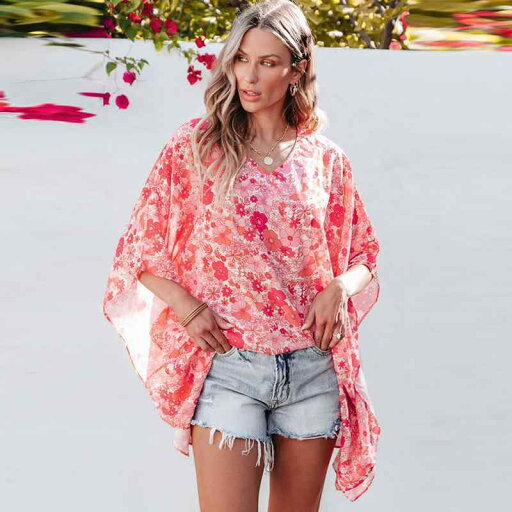 トップス ファッション 半袖 Tシャツ レディース ファッション 夏 花柄 七分袖 レディース ファッション 華やか トップス ファッション 半袖 Tシャツ レディース ファッション 夏 花柄 七分袖 レディース ファッション 華やか