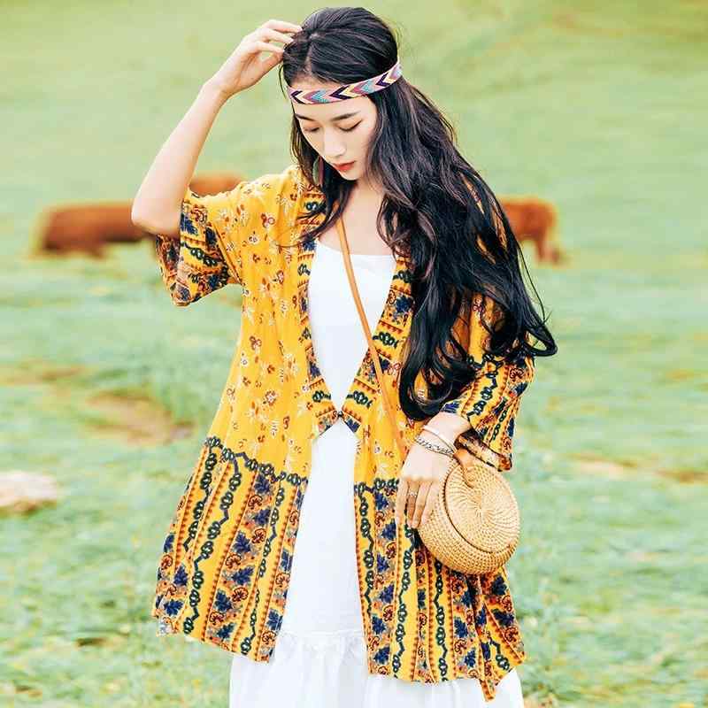 レディース ファッション トップス カーディガン リゾート 旅行 服 エスニック 7分丈 夏 婦人服