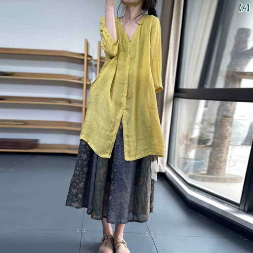 レディース 夏 服 サマーウェア 文学的 無地 シングルブレスト コットンリネン 日焼け防止 シャツ 女性用 カーディガン 薄手 L サイズ 中 長 レディース 夏 服 サマーウェア 文学的 無地 シングルブレスト コットンリネン 日焼け防止 シャツ 女性用 カーディガン 薄手 L サイズ 中 長