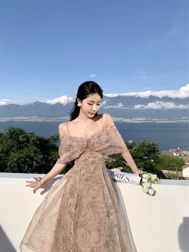レディース ロング ワンピーススカート エスニック ボヘミアン おしゃれ フランス シック 美しい ワンショルダー オフショルダー 花柄 ドレス 夏 レディース ロング ワンピーススカート エスニック ボヘミアン おしゃれ フランス シック 美しい ワンショルダー オフショルダー 花柄 ドレス 夏