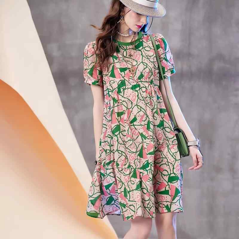 レディース ファッション ワンピース トップス ロング スカート ドレス レディース マルベリー エレガント 花柄 夏(4)