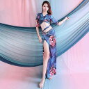 ベリーダンス 衣装 ヒップスカーフ パフォーマンス セット フェアリー 夏 練習服 初心者 レディース レディース 花柄 ローズ