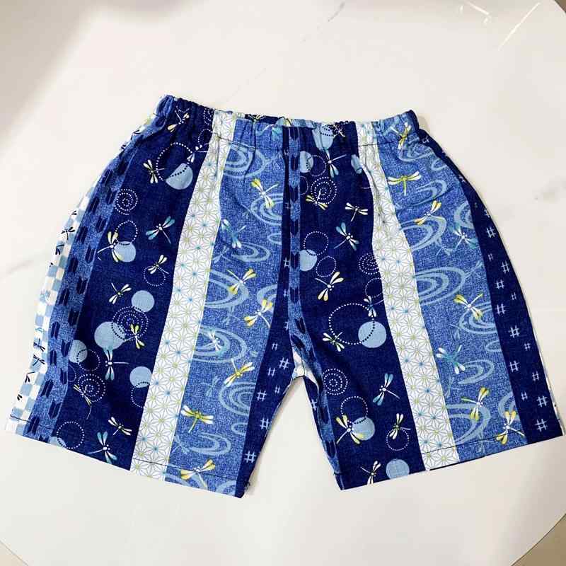 キッズ ファッション 甚平 浴衣 着物 ズボン パンツ ショーツ ショート ステテコ ナイト ルーム パジャマ 幼児 子供 和装 屋外 屋内 夏