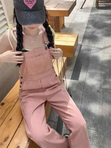 デニム オーバーオール サロペット レッドプ ピンク 若見え レディース 夏 スリム ジャンプスーツ サスペンダーパンツ かわいい 若見え デニム オーバーオール サロペット レッドプ ピンク 若見え レディース 夏 スリム ジャンプスーツ サスペンダーパンツ かわいい 若見え