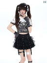 レディース tシャツ ゴスロリ 地雷 ロリータ ガーリー タイト 短丈 Tシャツ サブカルチャー グラデーション トップス 夏