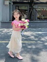 女の子 スカート 子供服 Aライン 夏服 韓国 カジュアル アプリコット レディース キッズ かわいい