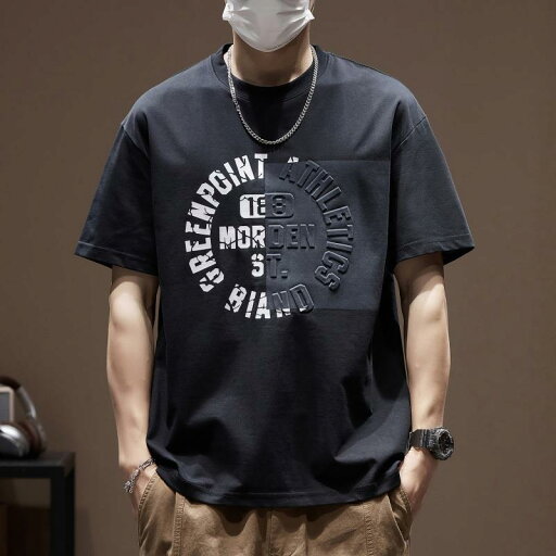 Tシャツ メンズ 立体 プリント ひんやり 涼しい 快適 コットン 半袖 シャツ 夏 カジュアル ラウンドネック ファッション Tシャツ メンズ 立体 プリント ひんやり 涼しい 快適 コットン 半袖 シャツ 夏 カジュアル ラウンドネック ファッション