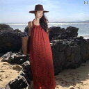 レディース リゾート ワンピース 旅行 レトロ プリーツ プリントホルターネック ストラップ バックレス ドレス ゆったり 体型カバー ロング スカート 後ろ スリット