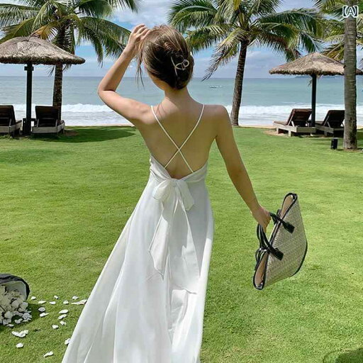 レディース リゾート ワンピース 海辺 休暇 ドレス 白い スーパー フェアリー ビーチ スカート 旅行 服 フレンチ バック レス サスペンダー レディース リゾート ワンピース 海辺 休暇 ドレス 白い スーパー フェアリー ビーチ スカート 旅行 服 フレンチ バック レス サスペンダー