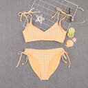 レディース 夏 大人 ビキニ ビーチ 日焼け防止 速乾 セクシー 水着 温泉 スイムウエア かわいい 海水浴 プール 胸パッドワイヤーし チェック