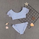 かわいい 女の子 セパレートタイプ 水着 ビキニ 夏 日焼け防止 速乾 パフスリーブ レース 水着 ビキニ