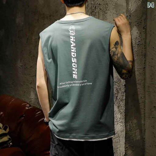 ノースリーブ シャツ ボーイズ ベスト 夏 ゆったり 大きめサイズ フェイク Tシャツ メンズ スポーツ ラウンドネック レジャー ノースリーブ シャツ ボーイズ ベスト 夏 ゆったり 大きめサイズ フェイク Tシャツ メンズ スポーツ ラウンドネック レジャー
