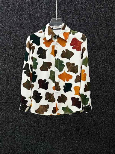 メンズ おしゃれ着 レトロ リーフ プリント シャツ ひんやり 涼しい 快適 ドレープ トップス 長袖 花柄 シャツ 銀杏の葉 メンズ おしゃれ着 レトロ リーフ プリント シャツ ひんやり 涼しい 快適 ドレープ トップス 長袖 花柄 シャツ 銀杏の葉