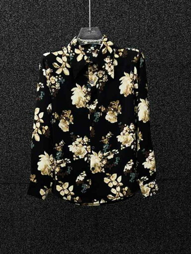 メンズ おしゃれ着 レトロ プリント 長袖 シャツ メンズ 春夏 豪華感 花柄 シャツ シフォン ショルダーパッド トップス メンズ おしゃれ着 レトロ プリント 長袖 シャツ メンズ 春夏 豪華感 花柄 シャツ シフォン ショルダーパッド トップス