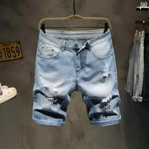 ハーフパンツ メンズ デニム ショート パンツ 夏 ストレッチ ストレッチ性 メンズ ダメージ 加工 薄手 シンプル カジュアル さわやか ハーフパンツ メンズ デニム ショート パンツ 夏 ストレッチ ストレッチ性 メンズ ダメージ 加工 薄手 シンプル カジュアル さわやか