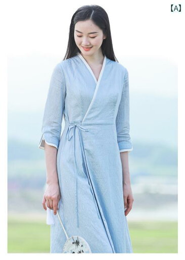 レディース 夏 ワンピース レトロ 中華風 リラックス ウェア 春 漢服 綿 リネン 茶師服 エスニック 女性 ドレス レディース 夏 ワンピース レトロ 中華風 リラックス ウェア 春 漢服 綿 リネン 茶師服 エスニック 女性 ドレス