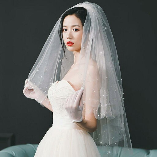 ウェディングベール ブライダル 結婚式 エレガント ショート メイン ドレス ベール フェアリー 写真 小道具 パールホワイト シャンパン カラー ベール ウェディングベール ブライダル 結婚式 エレガント ショート メイン ドレス ベール フェアリー 写真 小道具 パールホワイト シャンパン カラー ベール