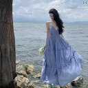 レディース リゾート ワンピース 海辺 休暇 旅行 写真 衣装 ドレス ハイエンド ビッグ バックレス セクシー サスペンダー ビーチ スカート スーパー フェアリー