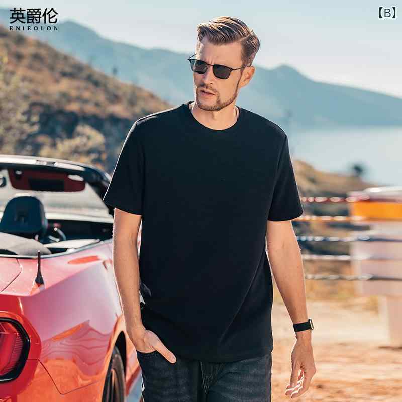 Tシャツ 半袖 シンプル カジュアル おしゃれ ミニマル スタイリッシュ 普段着 マルチシーン メンズ ファッション 大きめサイズ 夏