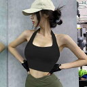 レディース フィットネス ウェア サマー ショート ヨガ スポーツ バック トップス プロ 筋トレ ストレッチストレーニング ランニング ベルト 胸パッド ギャ...