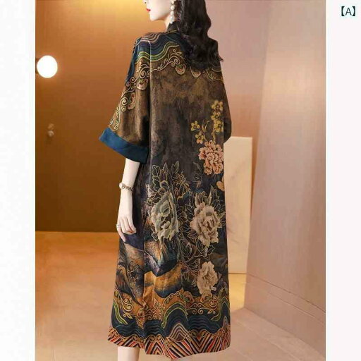 レディース ワンピース きれいめ 上品 マザーズ ミセス 婦人服 中華風 重厚 サテン チュール ローブ ハイエンド ルース 大きいサイズ カウンター 桑 絹 ドレス レディース ワンピース きれいめ 上品 マザーズ ミセス 婦人服 中華風 重厚 サテン チュール ローブ ハイエンド ルース 大きいサイズ カウンター 桑 絹 ドレス